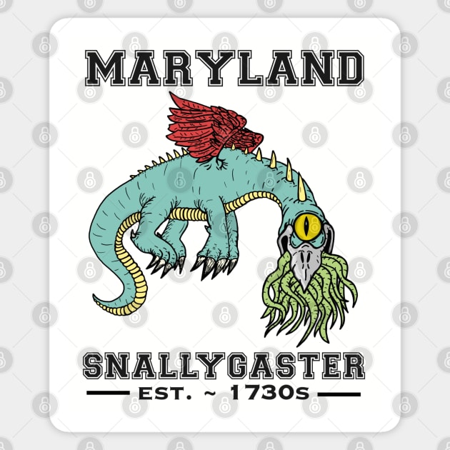 Maryland Cryptid the Snallygaster Sticker by SNK Kreatures